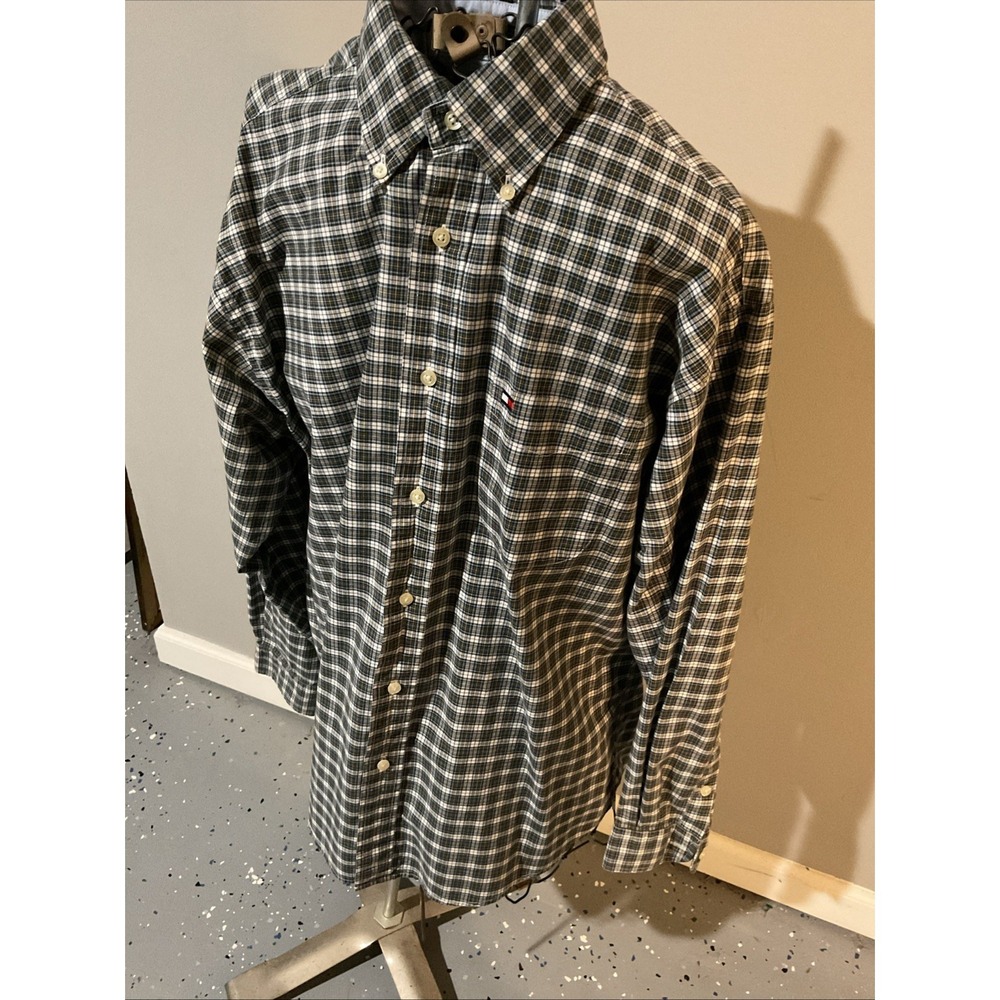 Tommy Hilfiger Men's Long Sleeve Button Front Plaid Shirt Size L. E5